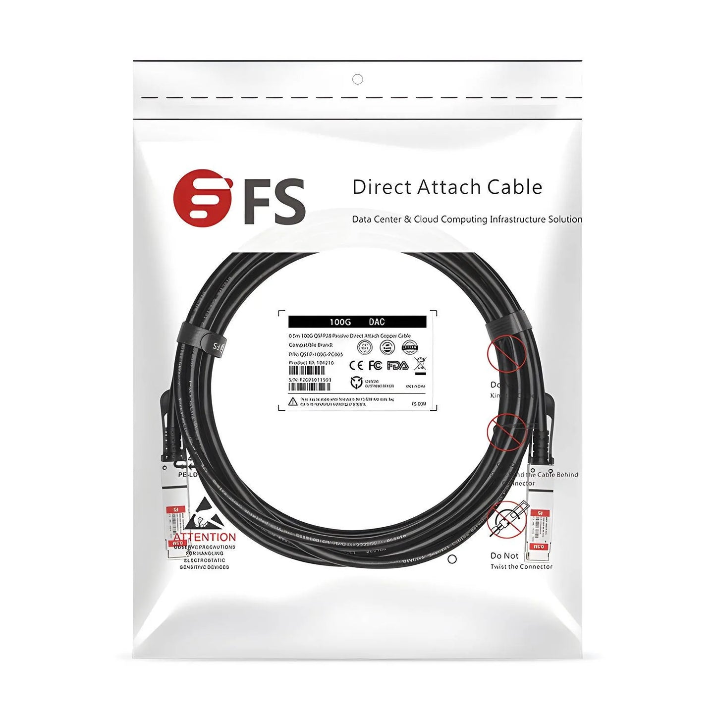 1m (3ft) NVIDIA/Mellanox MCP1600-E001E30 Compatible 100G QSFP28 4 x 25G NRZ Infiniband EDR Passive Direct Attach Copper Twinax Cable for Switch- IB 2 Switches and ConnectX-5 HCA