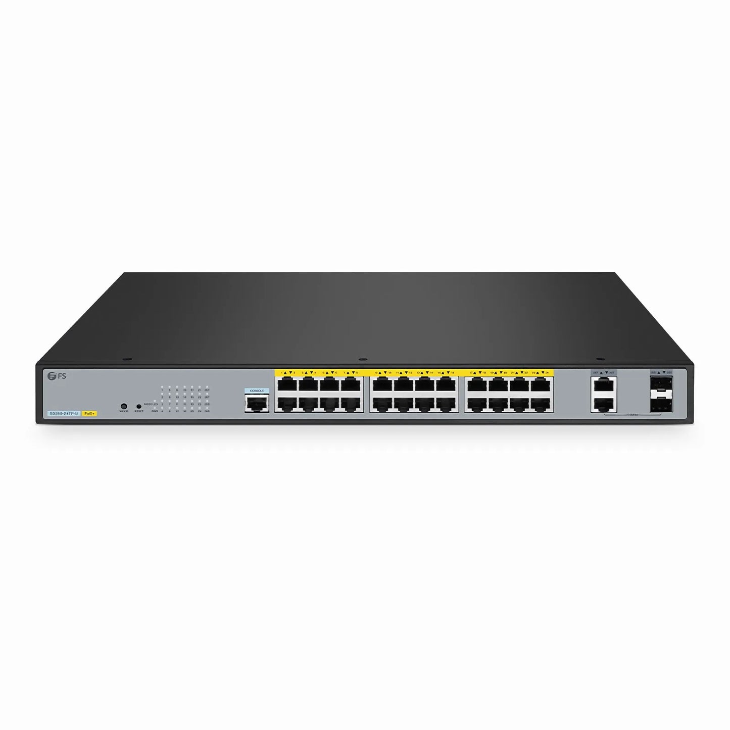 S3250-24TF-U, 24-Port Gigabit Ethernet L2 PoE++ Switch，24 x PoE+ Ports @370W，with 2 x 1Gb Combo Uplinks