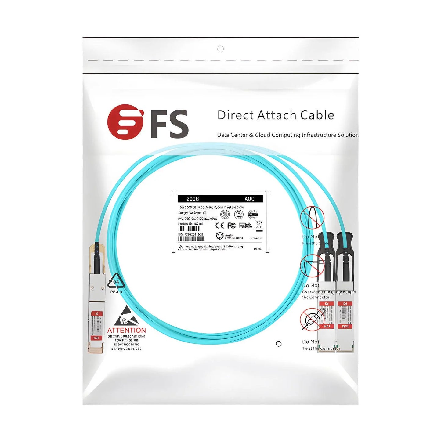 25m (82ft) Generic Compatible 200G QSFP-DD 8 x 25G NRZ to 2 x 100G QSFP28 4 x 25G NRZ Active Optical Breakout Cable