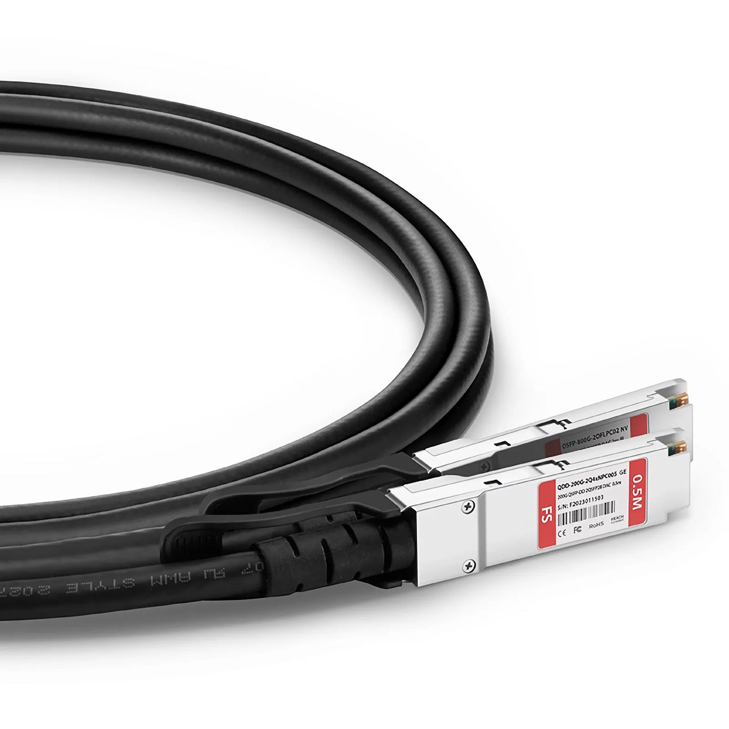 0.5m (2ft) Generic Compatible 200G QSFP-DD 8 x 25G NRZ to 2 x 100G QSFP28 4 x 25G NRZ Passive Direct Attach Copper Breakout Cable