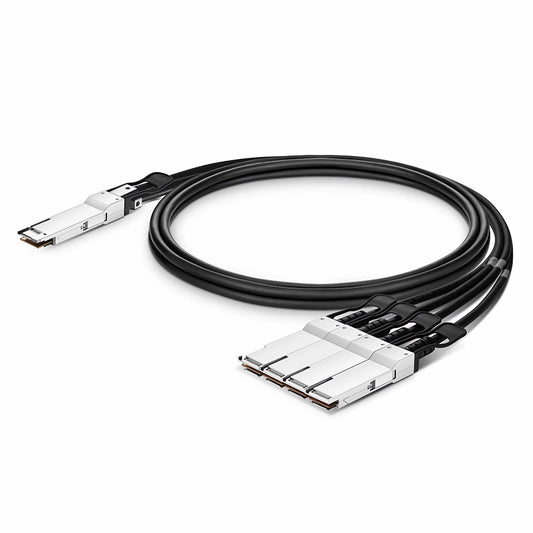 1.5m (5ft) Generic Compatible 200G QSFP-DD 8 x 25G NRZ to 4 x 50G QSFP28 2 x 25G NRZ Passive Direct Attach Copper Breakout Cable