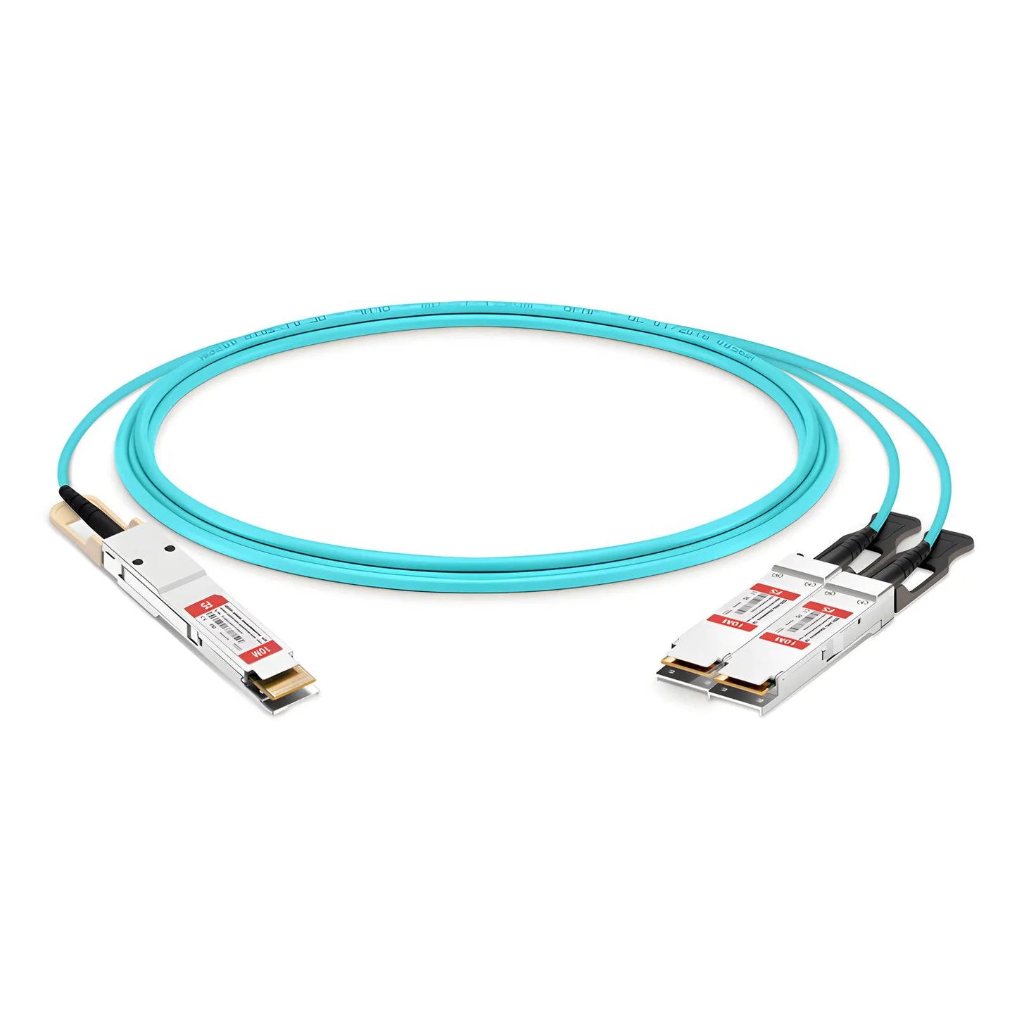 10m (33ft) Dell AOC-Q28DD-2Q28-100G-10M Compatible 200G QSFP-DD 8 x 25G NRZ to 2 x 100G QSFP28 4 x 25G NRZ Active Optical Breakout Cable