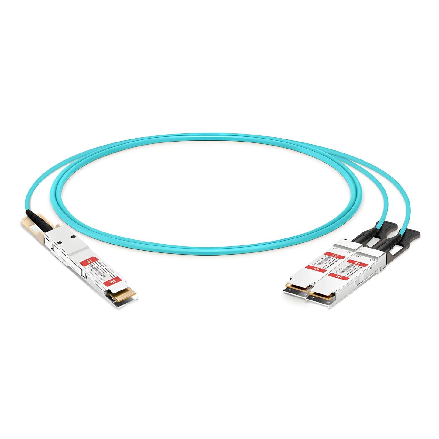3m (10ft) Generic Compatible 200G QSFP-DD 8 x 25G NRZ to 2 x 100G QSFP28 4 x 25G NRZ Active Optical Breakout Cable