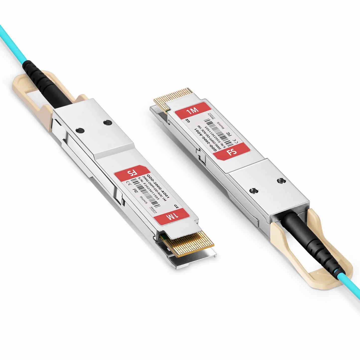 1m (3ft) Generic Compatible 200G QSFP-DD 8 x 25G NRZ Active Optical Cable