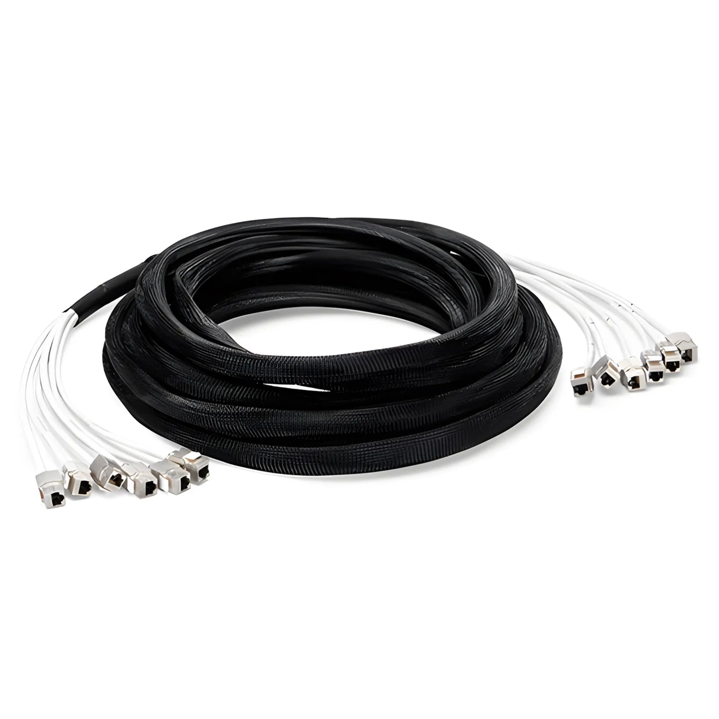 16ft (4.9m) 6 Jack to 6 Jack Cat6a Shielded (S/FTP) PVC CMR Pre-Terminated Copper Trunk Cable