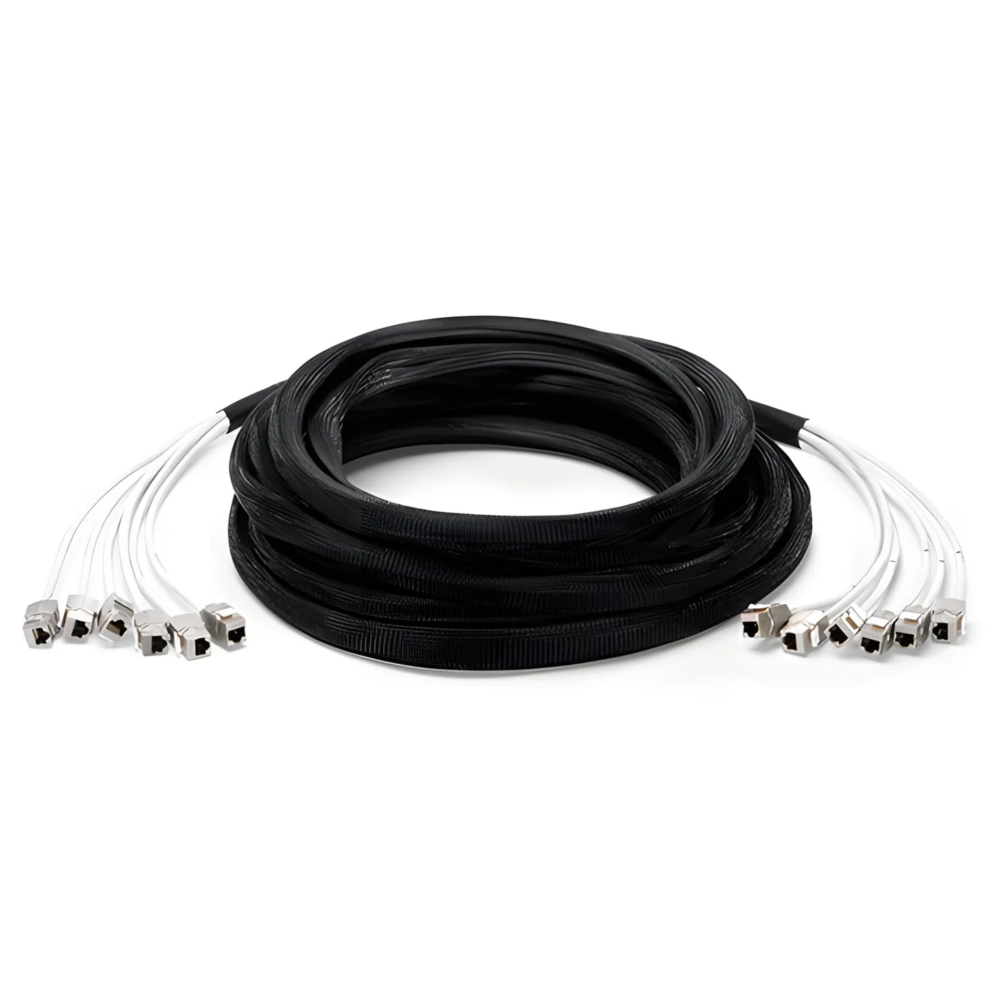 16ft (4.9m) 6 Jack to 6 Jack Cat6a Shielded (S/FTP) PVC CMR Pre-Terminated Copper Trunk Cable