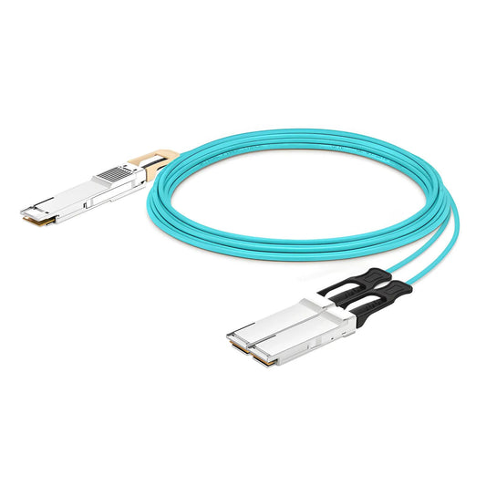 30m (98ft) Generic Compatible 200G QSFP-DD 8 x 25G NRZ to 2 x 100G QSFP28 4 x 25G NRZ Active Optical Breakout Cable