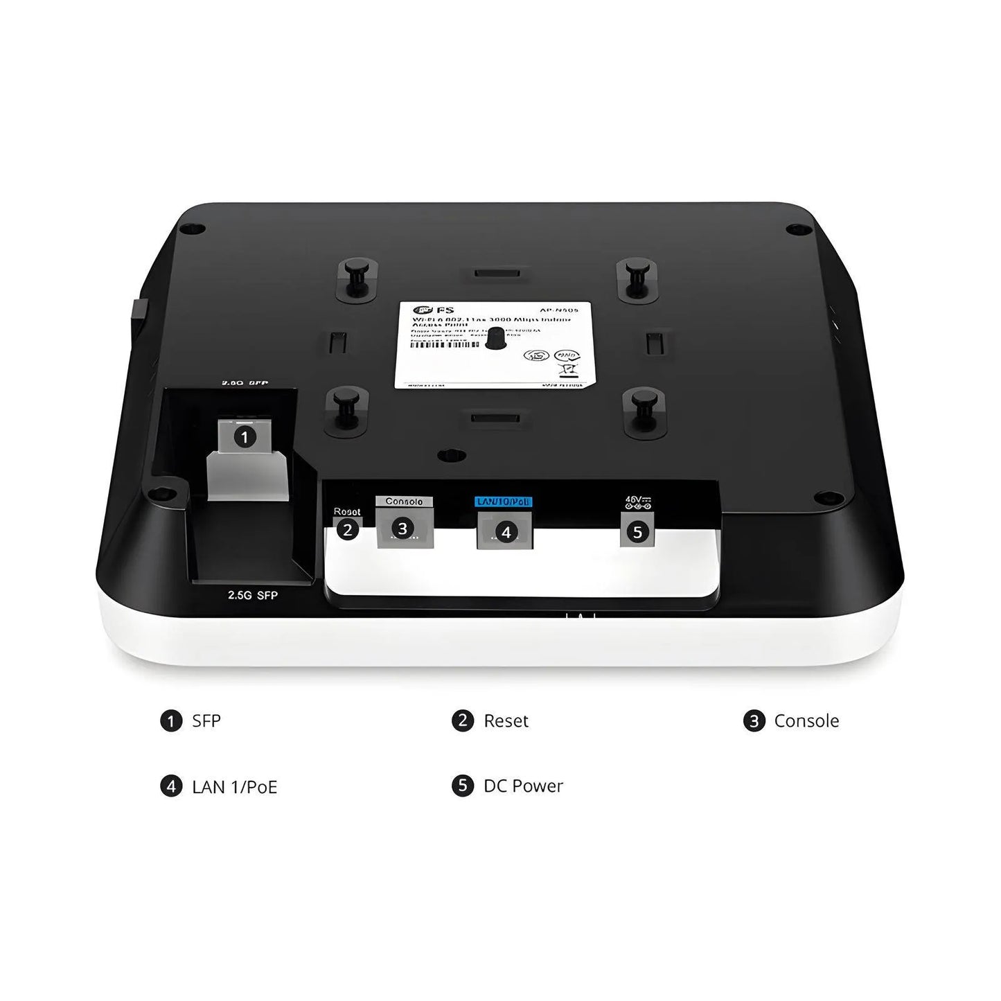 AP-N505, Cloud Managed Wi-Fi 6 802.11ax 3000 Mbps Indoor Access Point, Seamless Roaming & 2 × 2 MU-MIMO Dual Radios, Manageable via Airware, Controller or Standalone (Without PoE Injector)