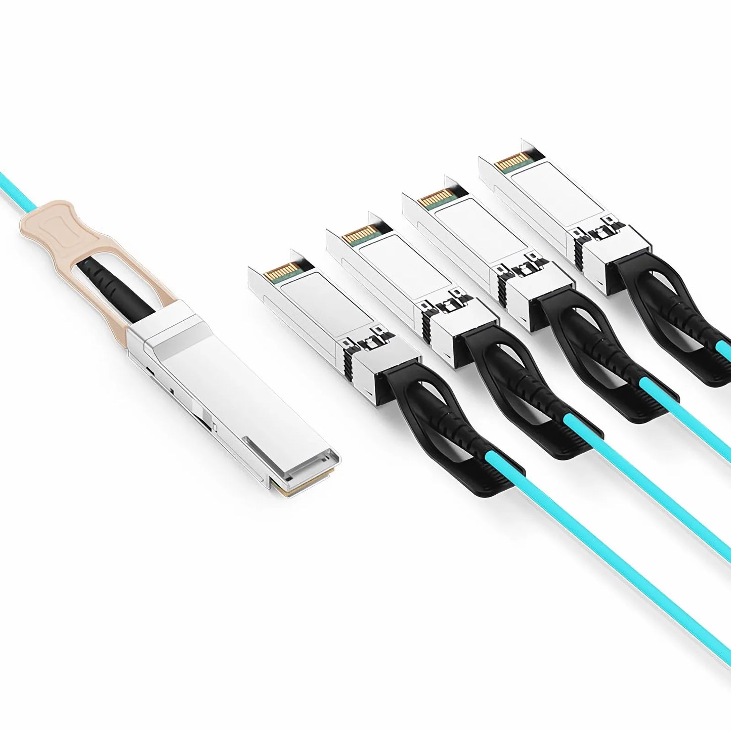 10m (33ft) Generic Compatible 200G QSFP56 4 x 50G PAM4 to 4 x 50G SFP56 50G PAM4 Active Optical Breakout Cable
