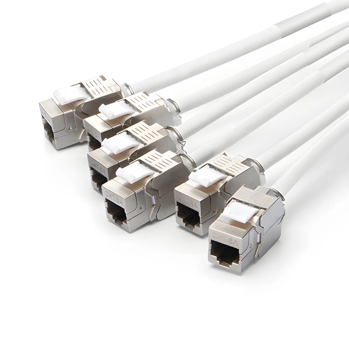 66ft (20m) 6 Jack to 6 Jack Cat6a Shielded (S/FTP) PVC CMR Pre-Terminated Copper Trunk Cable