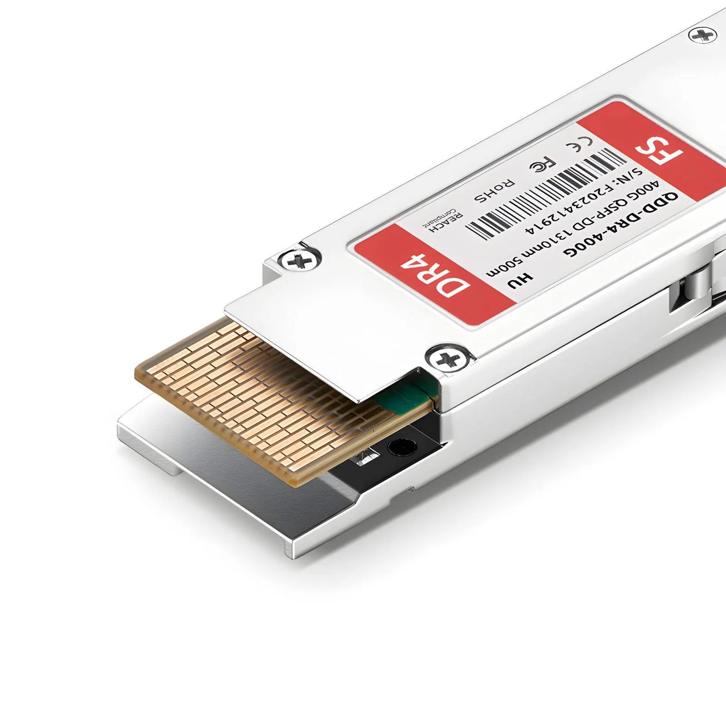 HW QSFP-DD-400G-DR4 Compatible 400GBASE-DR4 QSFP-DD 8 x 50G PAM4 1310nm 500m DOM MPO-12/APC SMF Optical Transceiver Module, Breakout to 4x 100G-DR