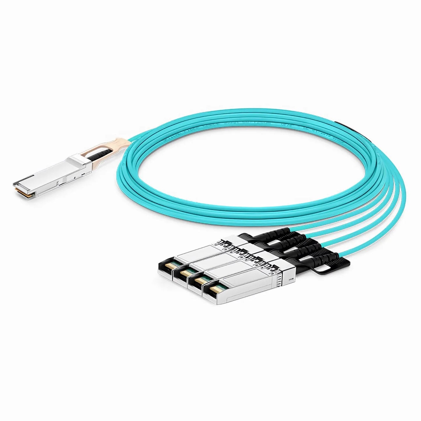 10m (33ft) Generic Compatible 200G QSFP56 4 x 50G PAM4 to 4 x 50G SFP56 50G PAM4 Active Optical Breakout Cable