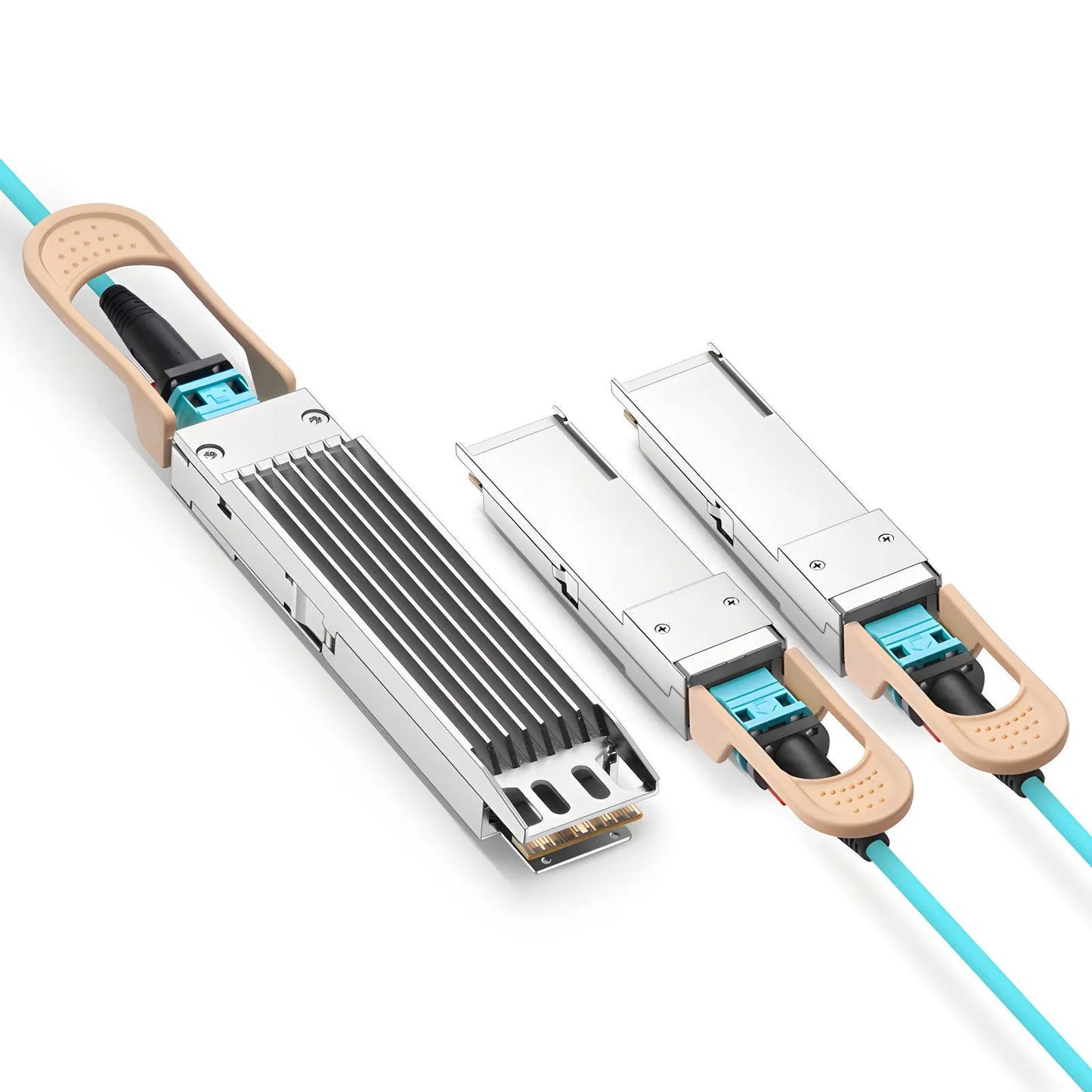 30m (98ft) NVIDIA/Mellanox MFA7U10-H030 Compatible 400G OSFP 8 x 50G PAM4 Finned Top to 2 x 200G QSFP56 4 x 50G PAM4 InfiniBand HDR Active Optical Breakout Cable for Quantum-2 Switches and ConnectX-6 HCA