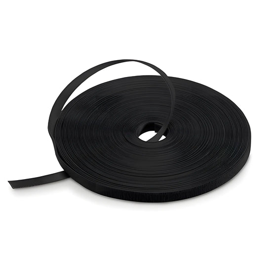 25m/Roll 1000in.L x 0.48in.W Hook and Loop Reusable Cable Ties-Black