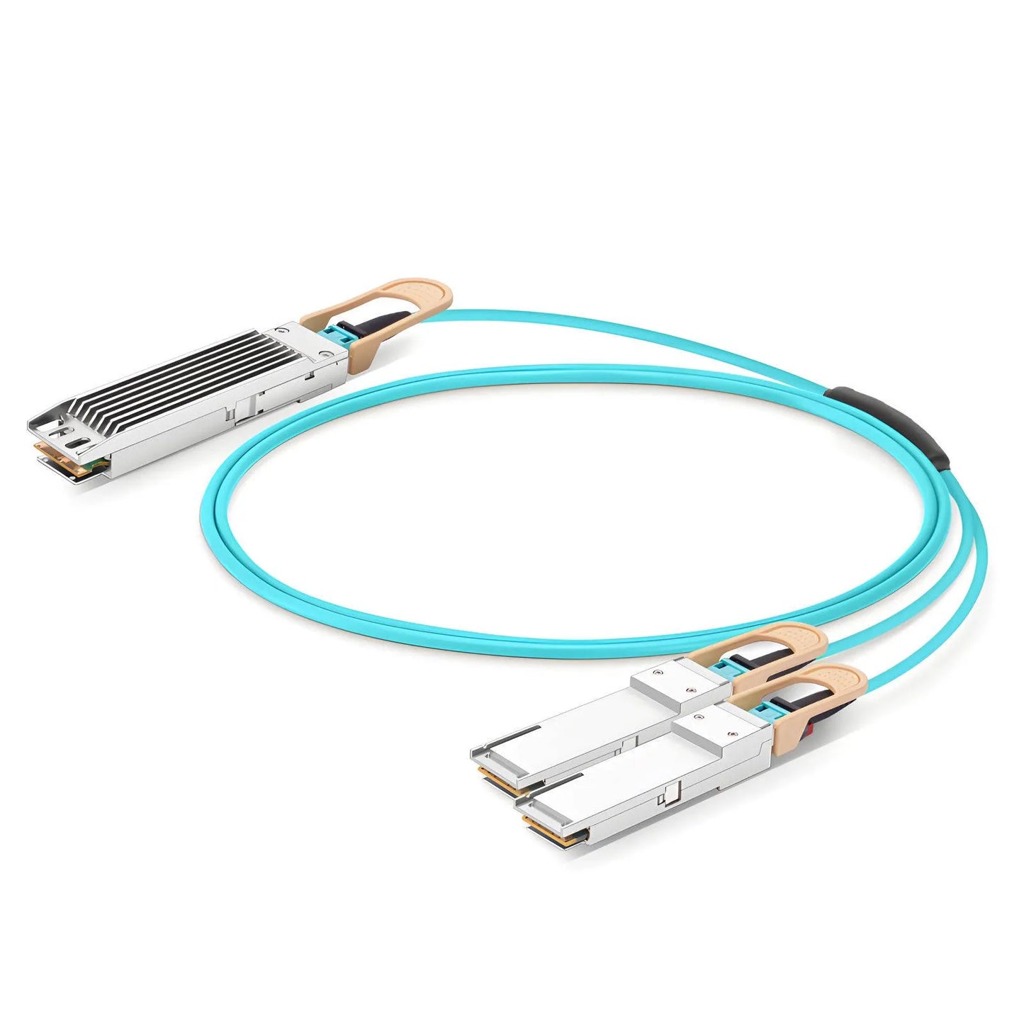 5m (16ft) NVIDIA/Mellanox MFA7U10-H005 Compatible 400G OSFP 8 x 50G PAM4 Finned Top to 2 x 200G QSFP56 4 x 50G PAM4 InfiniBand HDR Active Optical Breakout Cable for Quantum-2 Switches and ConnectX-6 HCA