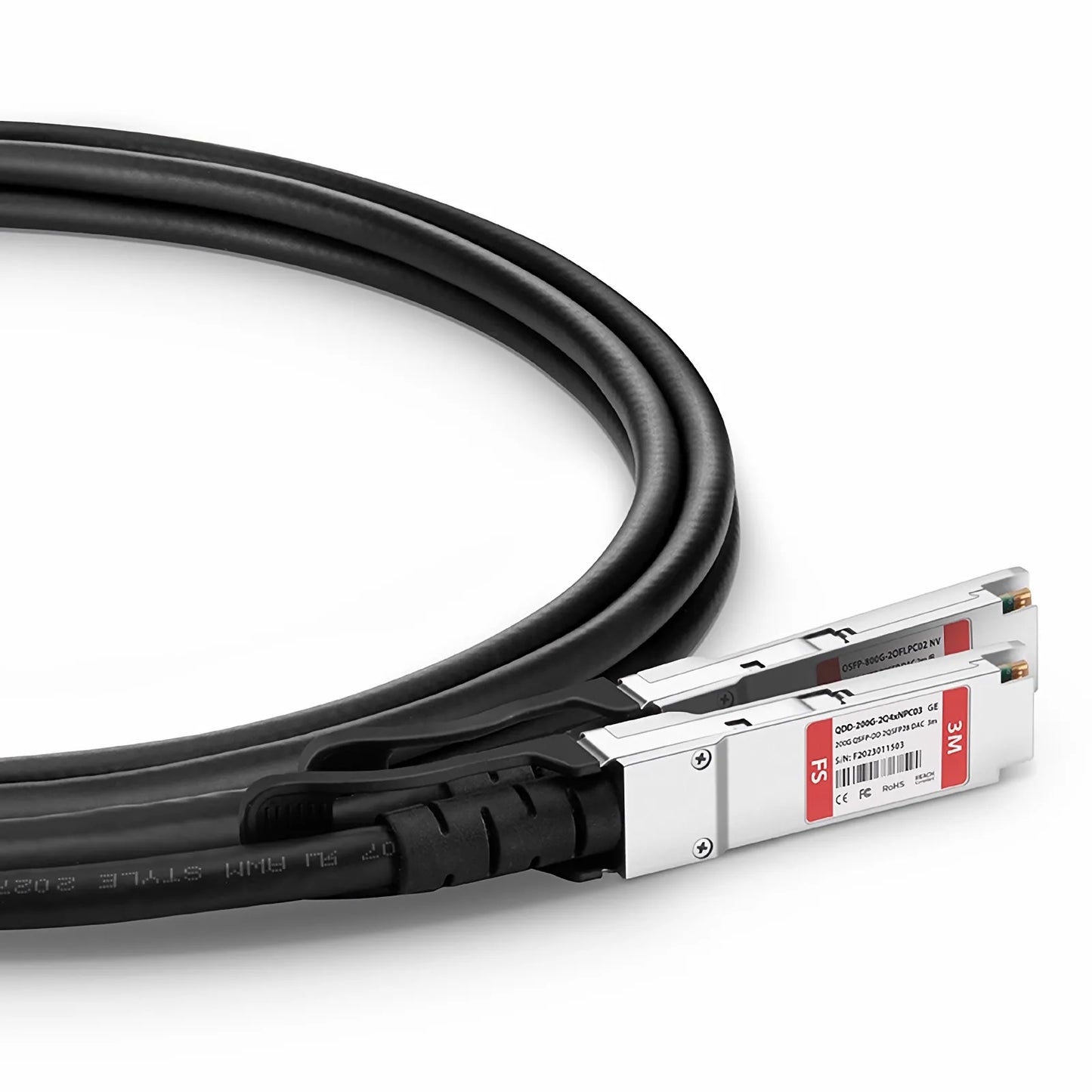 3m (10ft) Generic Compatible 200G QSFP-DD 8 x 25G NRZ to 2 x 100G QSFP28 4 x 25G NRZ Passive Direct Attach Copper Breakout Cable