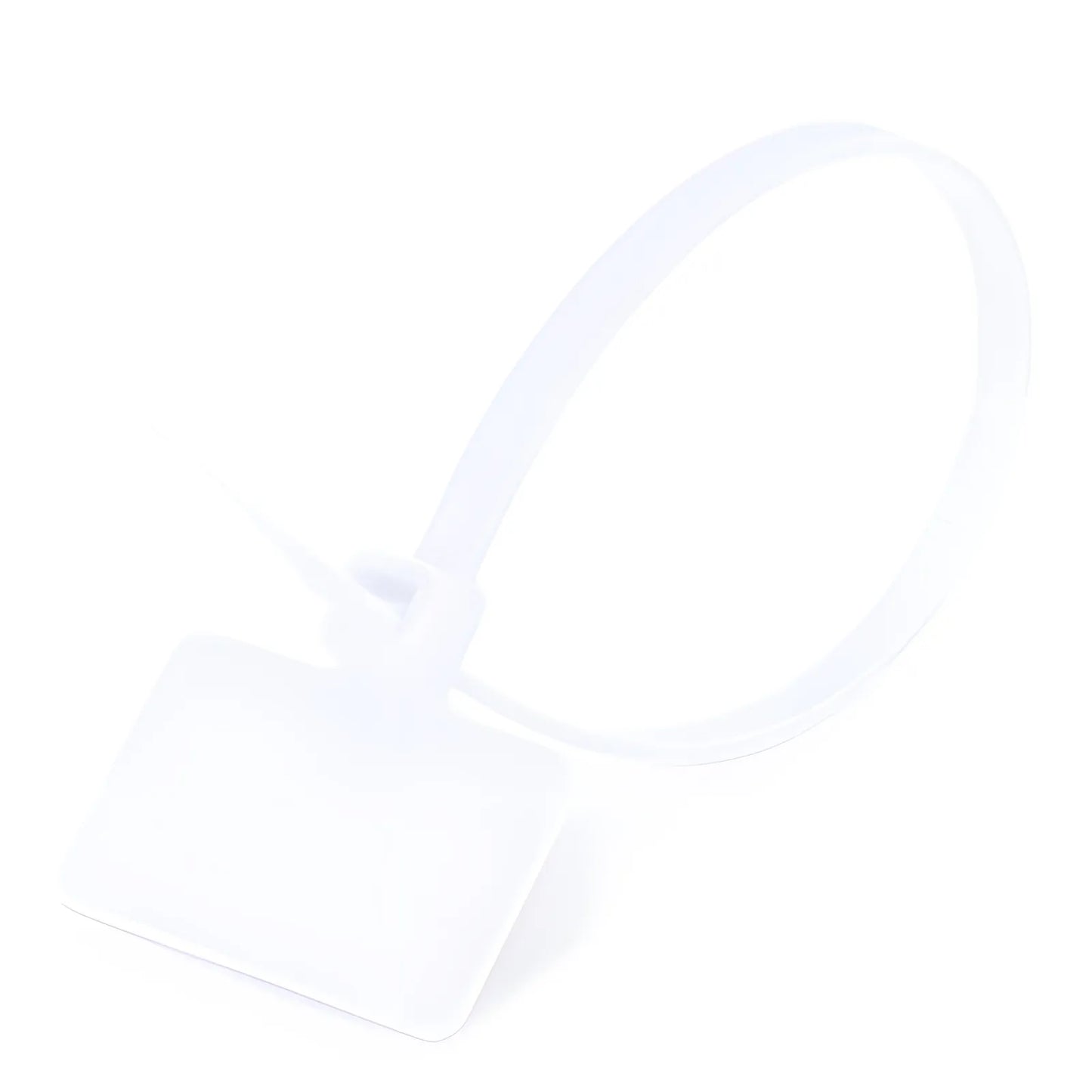 100-Pack 6in.L x 0.15in.W ID Marker Nylon Cable Ties-Outside Flag-White