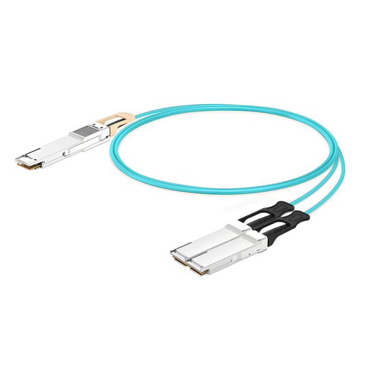 1m (3ft) Generic Compatible 200G QSFP-DD 8 x 25G NRZ to 2 x 100G QSFP28 4 x 25G NRZ Active Optical Breakout Cable