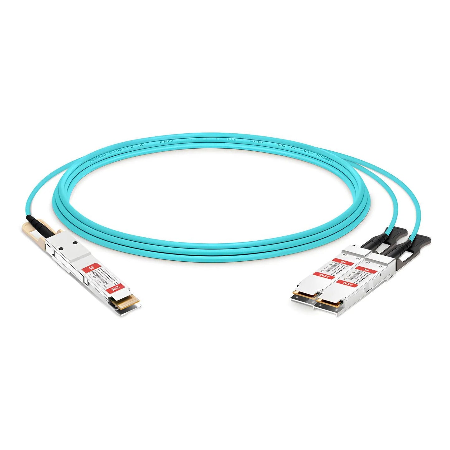 25m (82ft) Generic Compatible 200G QSFP-DD 8 x 25G NRZ to 2 x 100G QSFP28 4 x 25G NRZ Active Optical Breakout Cable