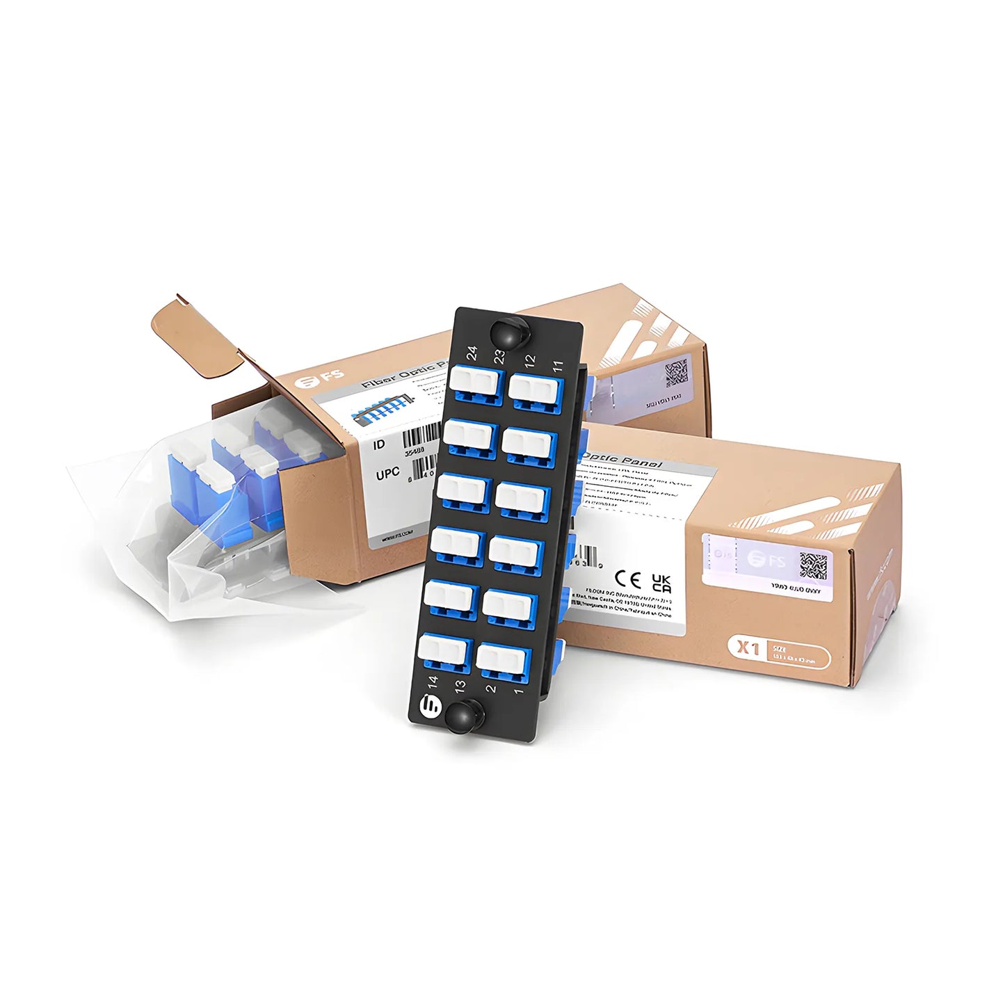 FHD™ Fiber Adapter Panel, 24 Fibers OS2 Single Mode, 12 x LC UPC Duplex (Blue) Adapter, Ceramic Sleeve