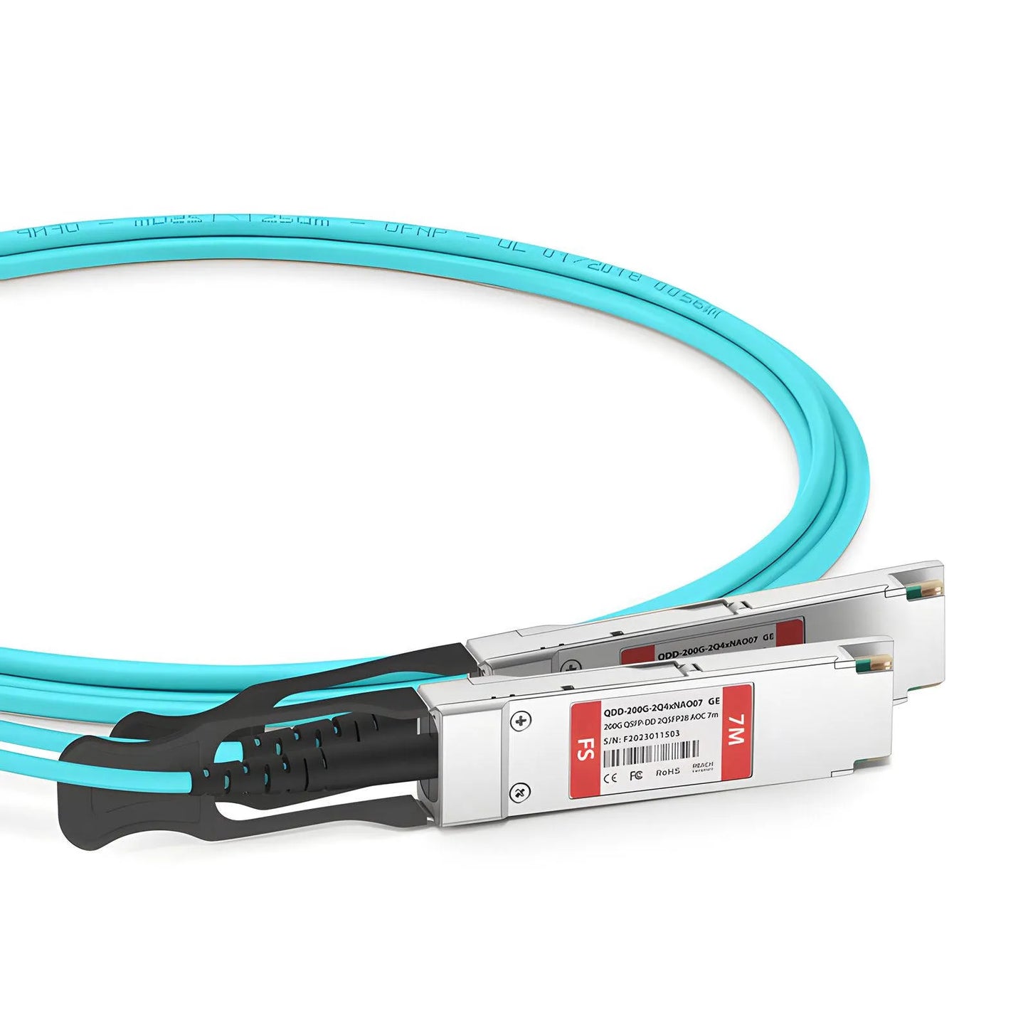 7m (23ft) Generic Compatible 200G QSFP-DD 8 x 25G NRZ to 2 x 100G QSFP28 4 x 25G NRZ Active Optical Breakout Cable