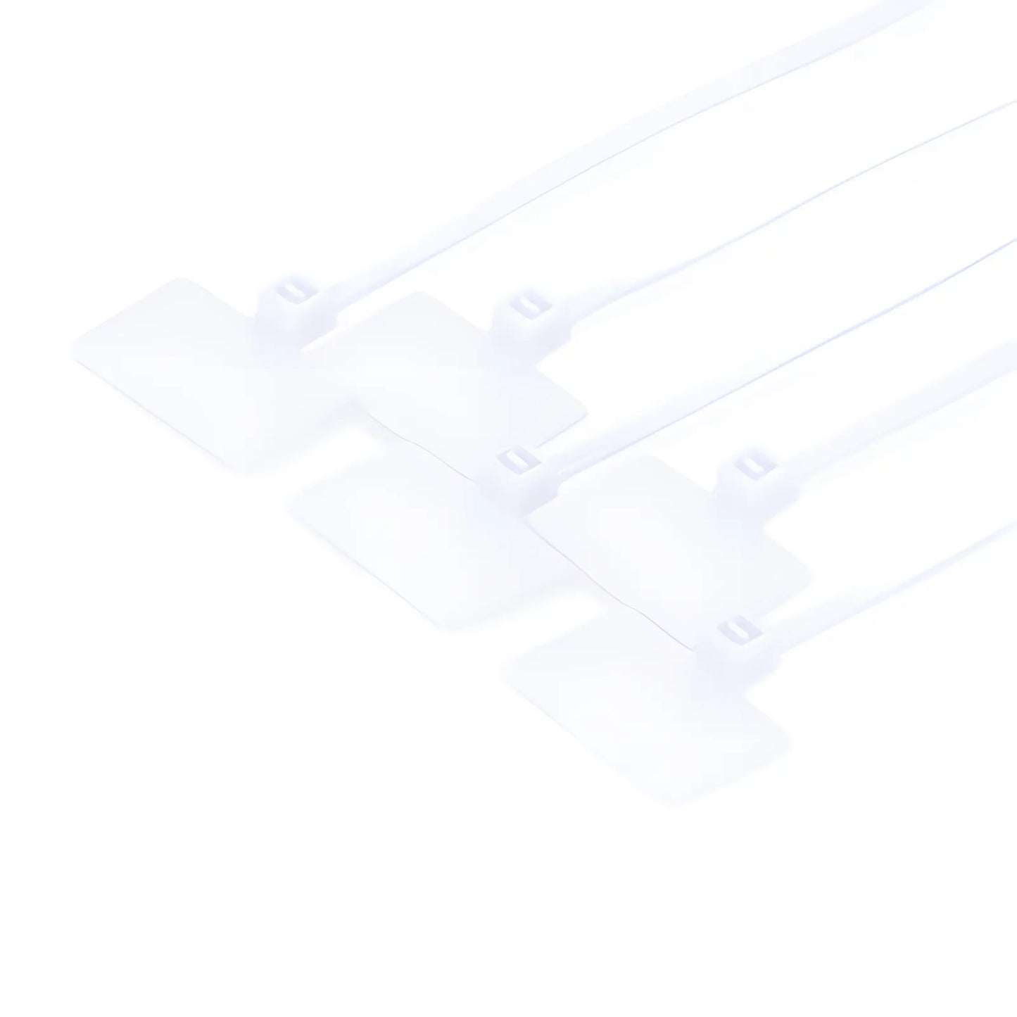100-Pack 6in.L x 0.15in.W ID Marker Nylon Cable Ties-Outside Flag-White