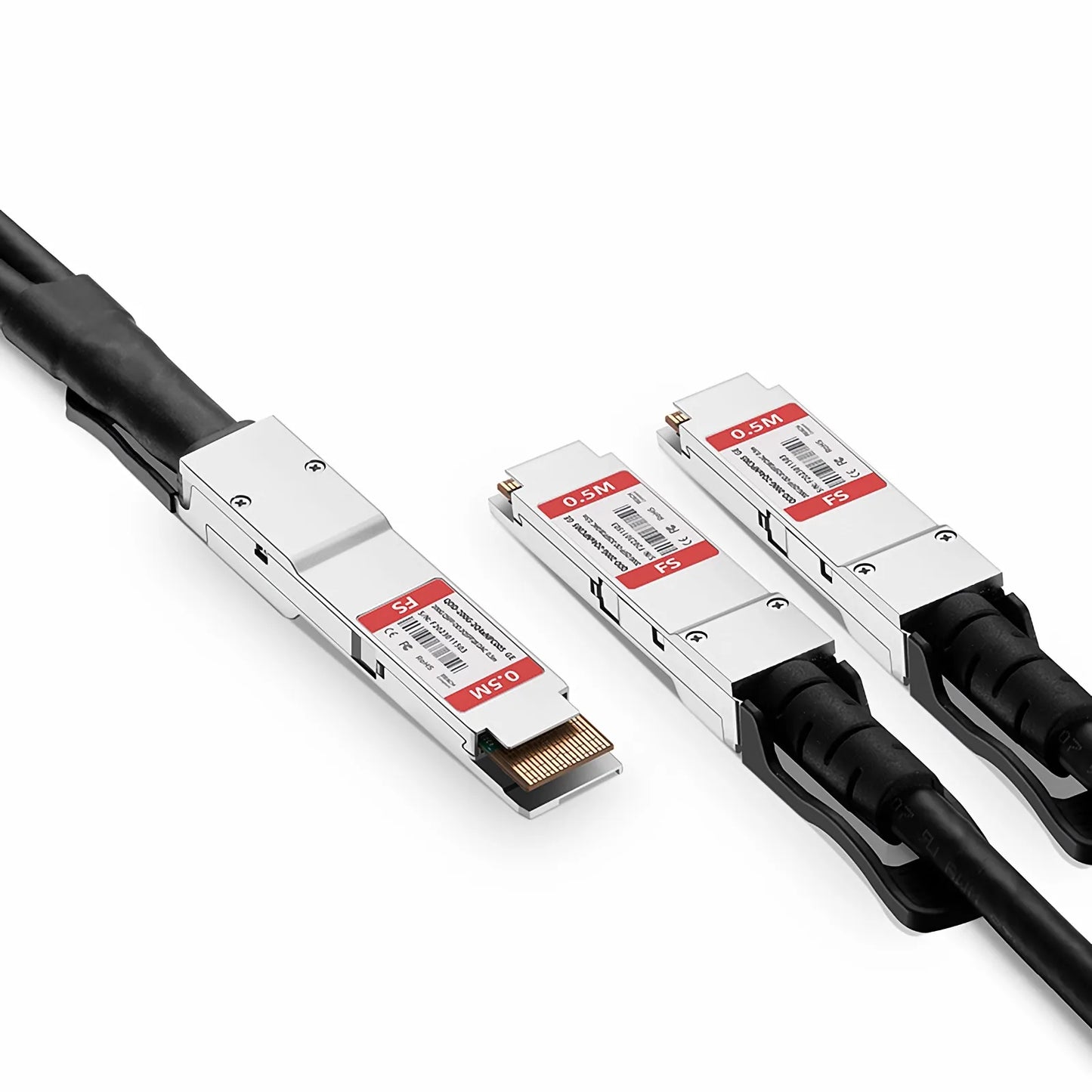 0.5m (2ft) Generic Compatible 200G QSFP-DD 8 x 25G NRZ to 2 x 100G QSFP28 4 x 25G NRZ Passive Direct Attach Copper Breakout Cable