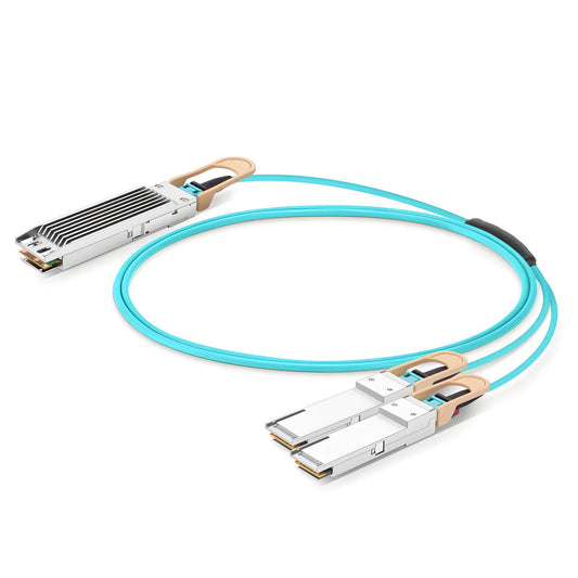 3m (10ft) NVIDIA/Mellanox MFA7U10-H003 Compatible 400G OSFP 8 x 50G PAM4 Finned Top to 2 x 200G QSFP56 4 x 50G PAM4 InfiniBand HDR Active Optical Breakout Cable for Quantum-2 Switches and ConnectX-6 HCA