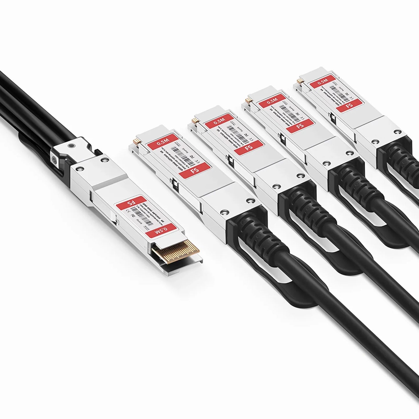 0.5m (2ft) Generic Compatible 200G QSFP-DD 8 x 25G NRZ to 4 x 50G QSFP28 2 x 25G NRZ Passive Direct Attach Copper Breakout Cable