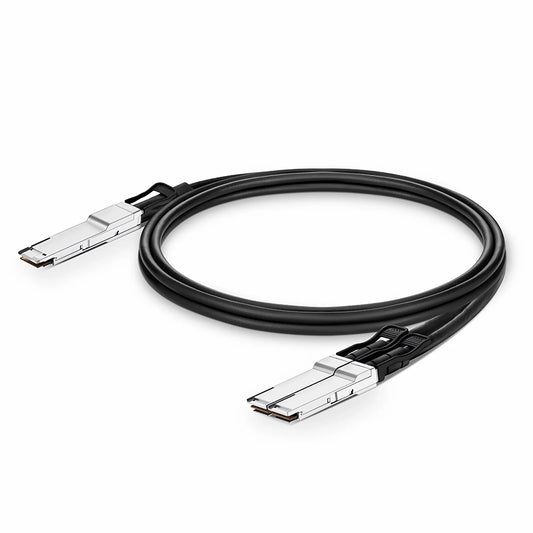 0.5m (2ft) Generic Compatible 200G QSFP-DD 8 x 25G NRZ to 2 x 100G QSFP28 4 x 25G NRZ Passive Direct Attach Copper Breakout Cable