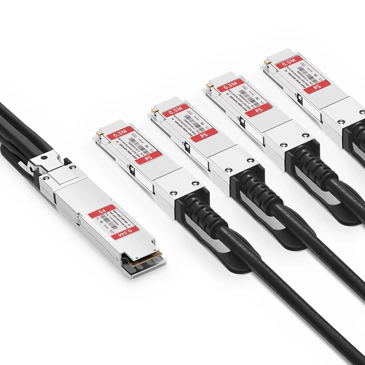 0.5m (2ft) Arista Compatible 400G OSFP 8 x 50G PAM4 Finned Top to 4 x 100G QSFP56 2 x 50G PAM4 Passive Direct Attach Copper Breakout Cable