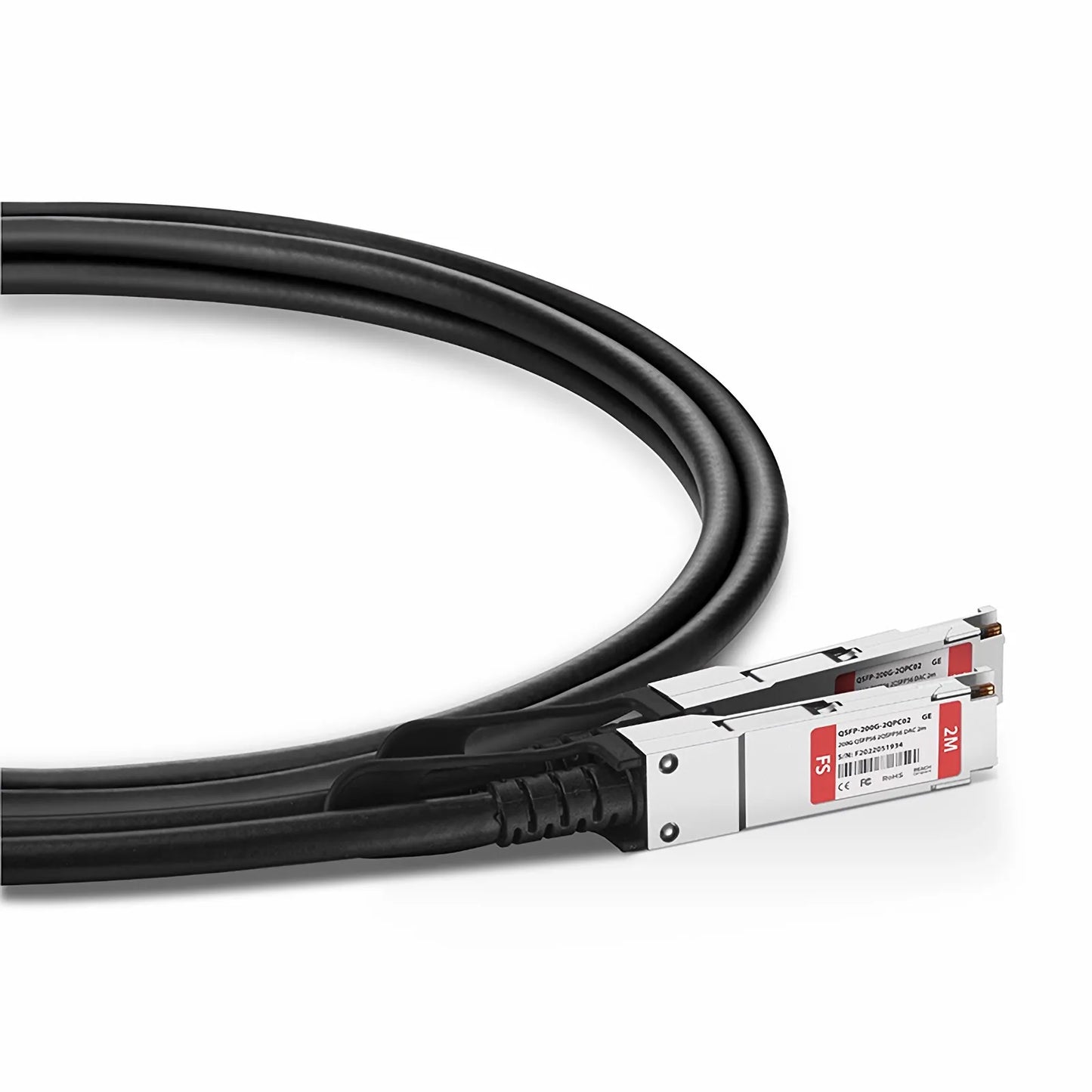 2m (7ft) Generic Compatible 200G QSFP56 4 x 50G PAM4 to 2 x 100G QSFP56 2 x 50G PAM4 Passive Direct Attach Copper Breakout Cable