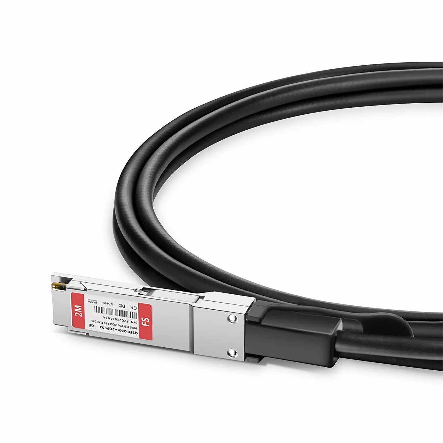 2m (7ft) Generic Compatible 200G QSFP56 4 x 50G PAM4 to 2 x 100G QSFP56 2 x 50G PAM4 Passive Direct Attach Copper Breakout Cable