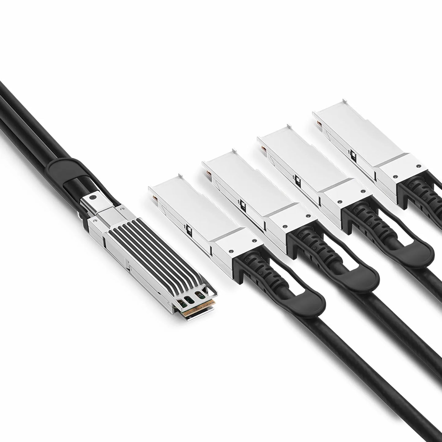 0.5m (2ft) Arista Compatible 400G OSFP 8 x 50G PAM4 Finned Top to 4 x 100G QSFP56 2 x 50G PAM4 Passive Direct Attach Copper Breakout Cable