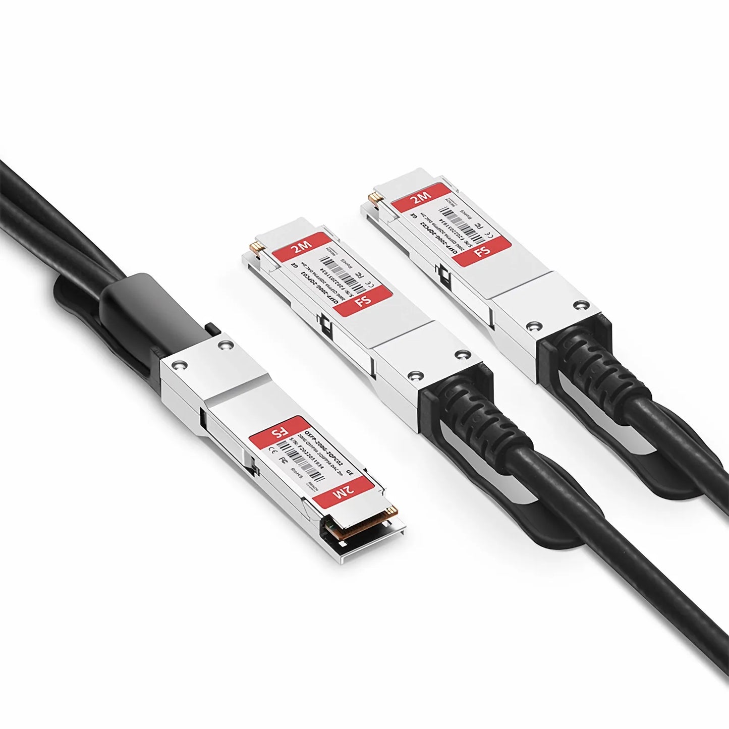 2m (7ft) Generic Compatible 200G QSFP56 4 x 50G PAM4 to 2 x 100G QSFP56 2 x 50G PAM4 Passive Direct Attach Copper Breakout Cable