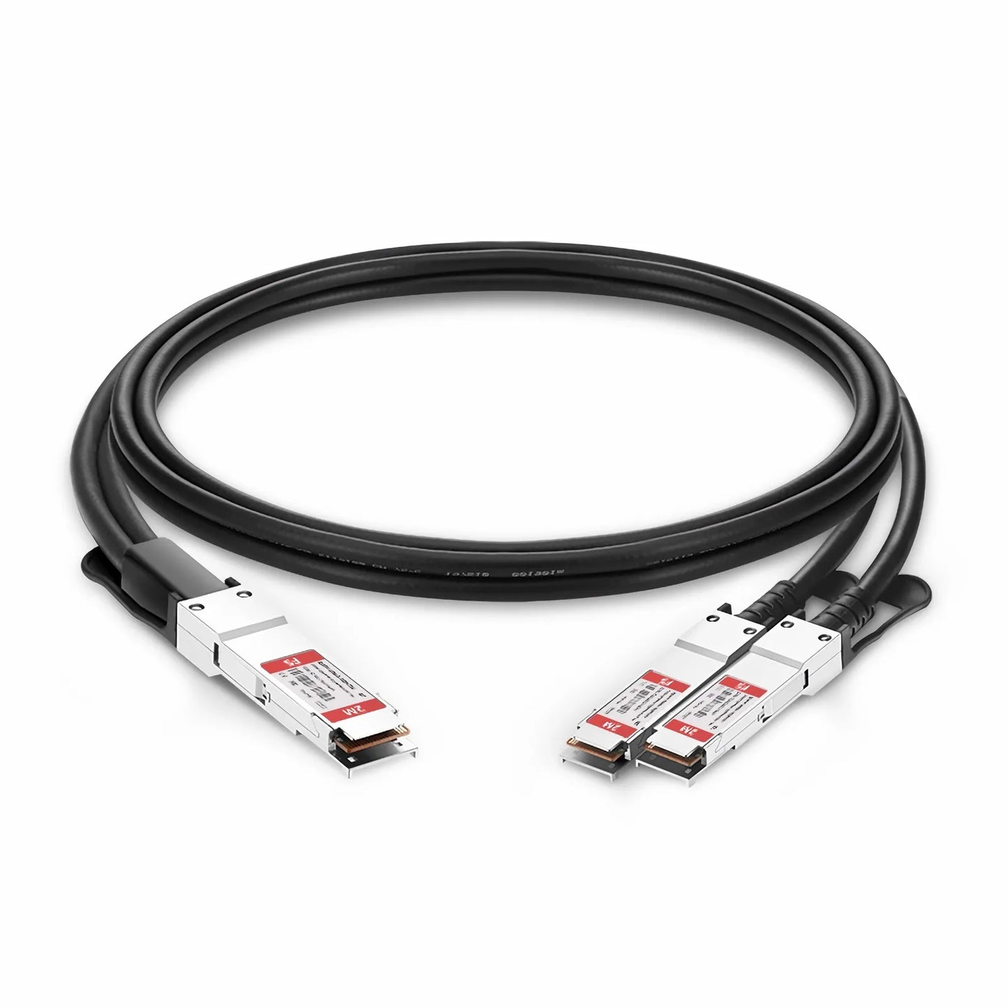 2m (7ft) Generic Compatible 200G QSFP56 4 x 50G PAM4 to 2 x 100G QSFP56 2 x 50G PAM4 Passive Direct Attach Copper Breakout Cable