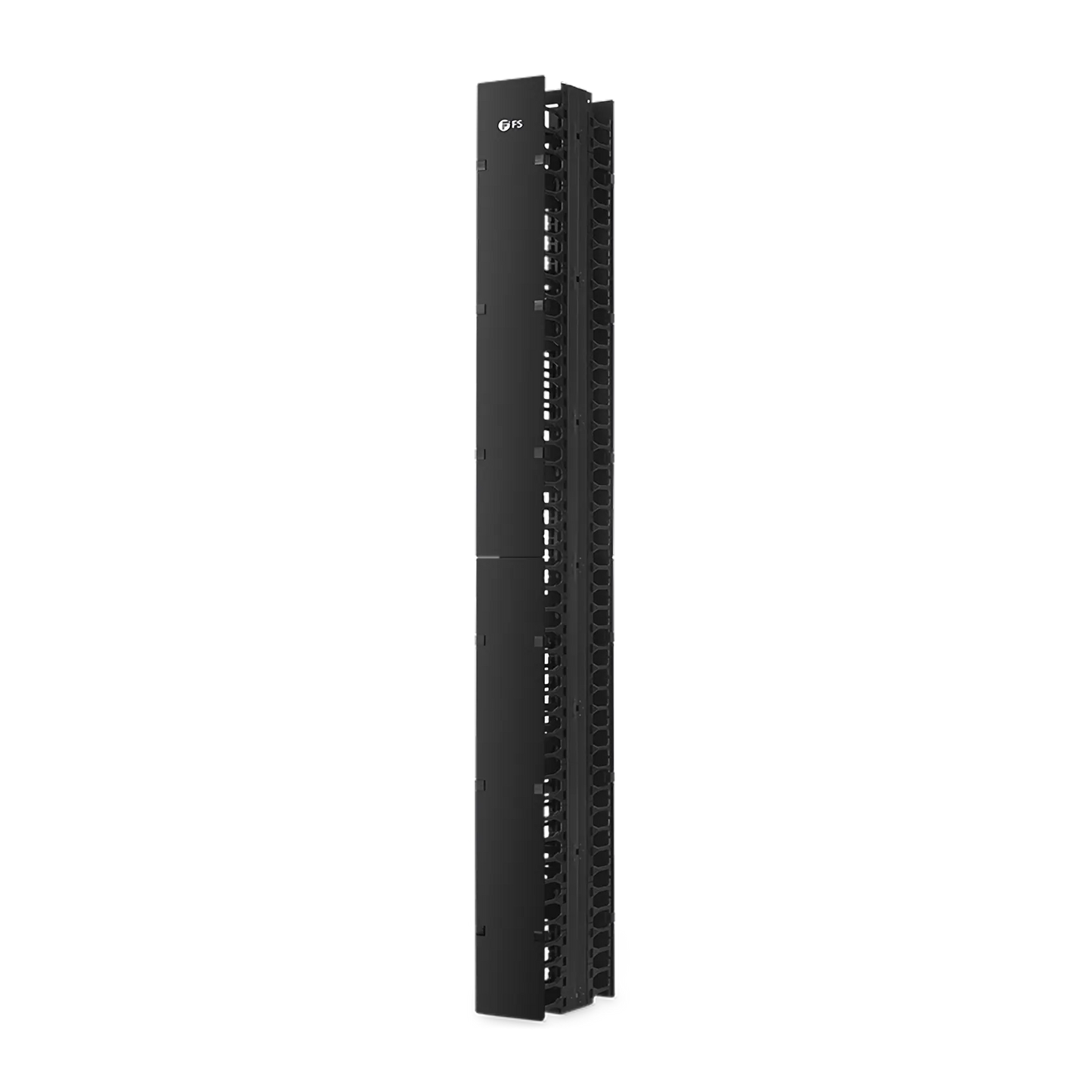 Vertical Dual Sided Steel Cable Manager, 45RU, Bend Radius Finger, 5.5 in. Wide