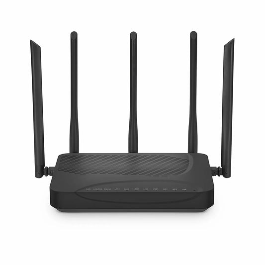 ONU1910-4GV-W, XPON (GPON + EPON) HGU ONU, 1 x PON, 4 x GE, 1 x POTS, 1 x USB, and 5 x External Dual Band Antennas (3000M WiFi 4/5/6)