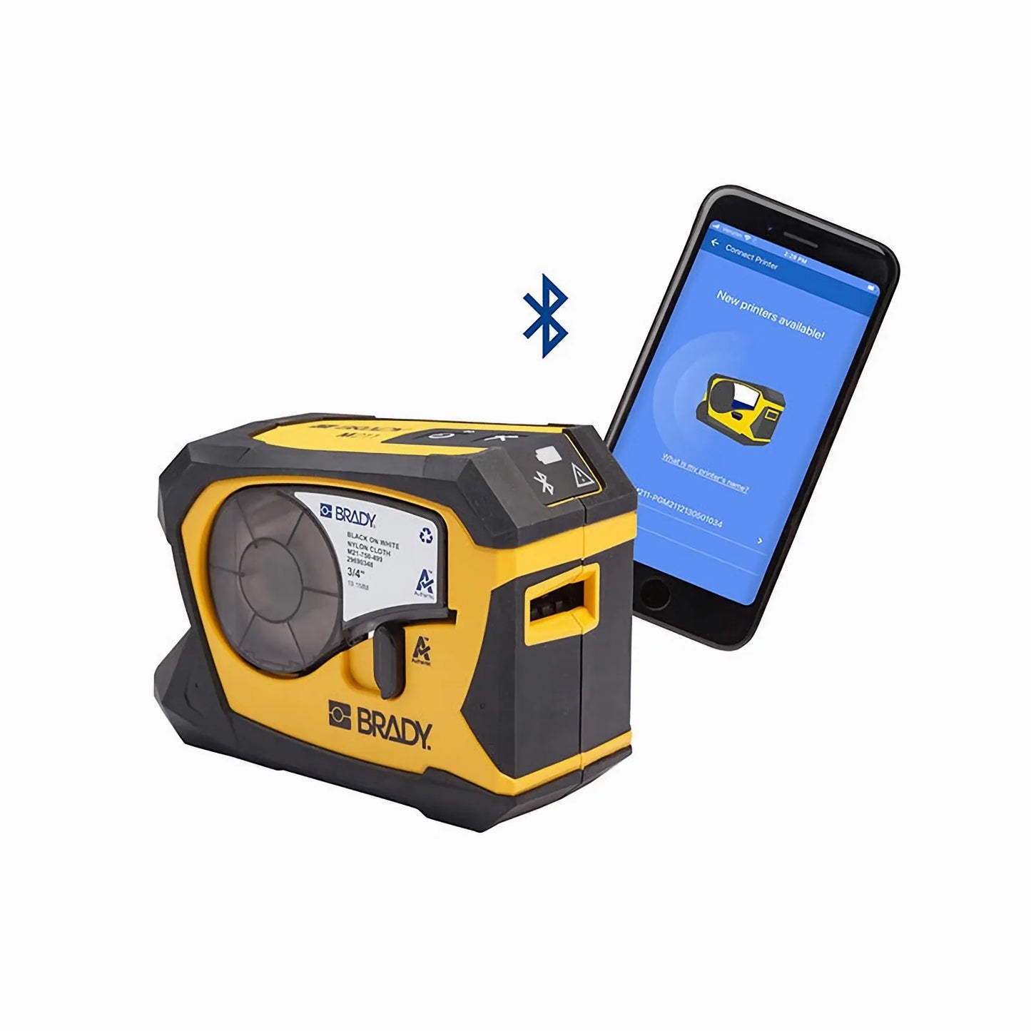 Brady M211 Portable Bluetooth Label Printer with US-spec Power Adapter, 203dpi, Auto Cutter