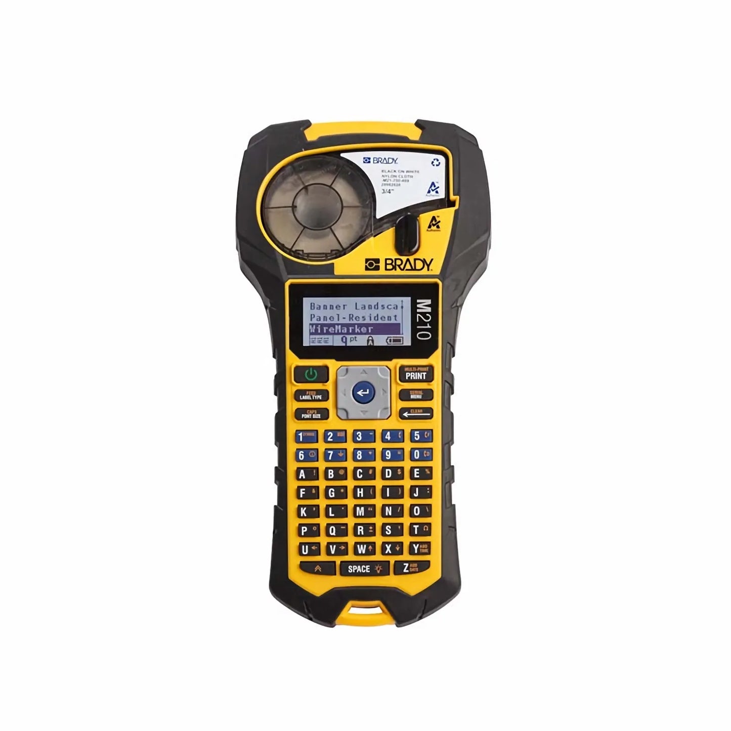 Brady M210 Handheld Label Maker with US-spec Power Adapter, 203dpi, Manual Cutter