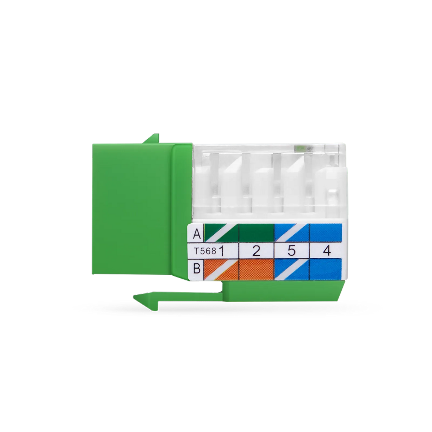 Cat6 RJ45 (8P8C) Unshielded Punch Down Keystone Jack Module, Green, 12Pcs/Pack