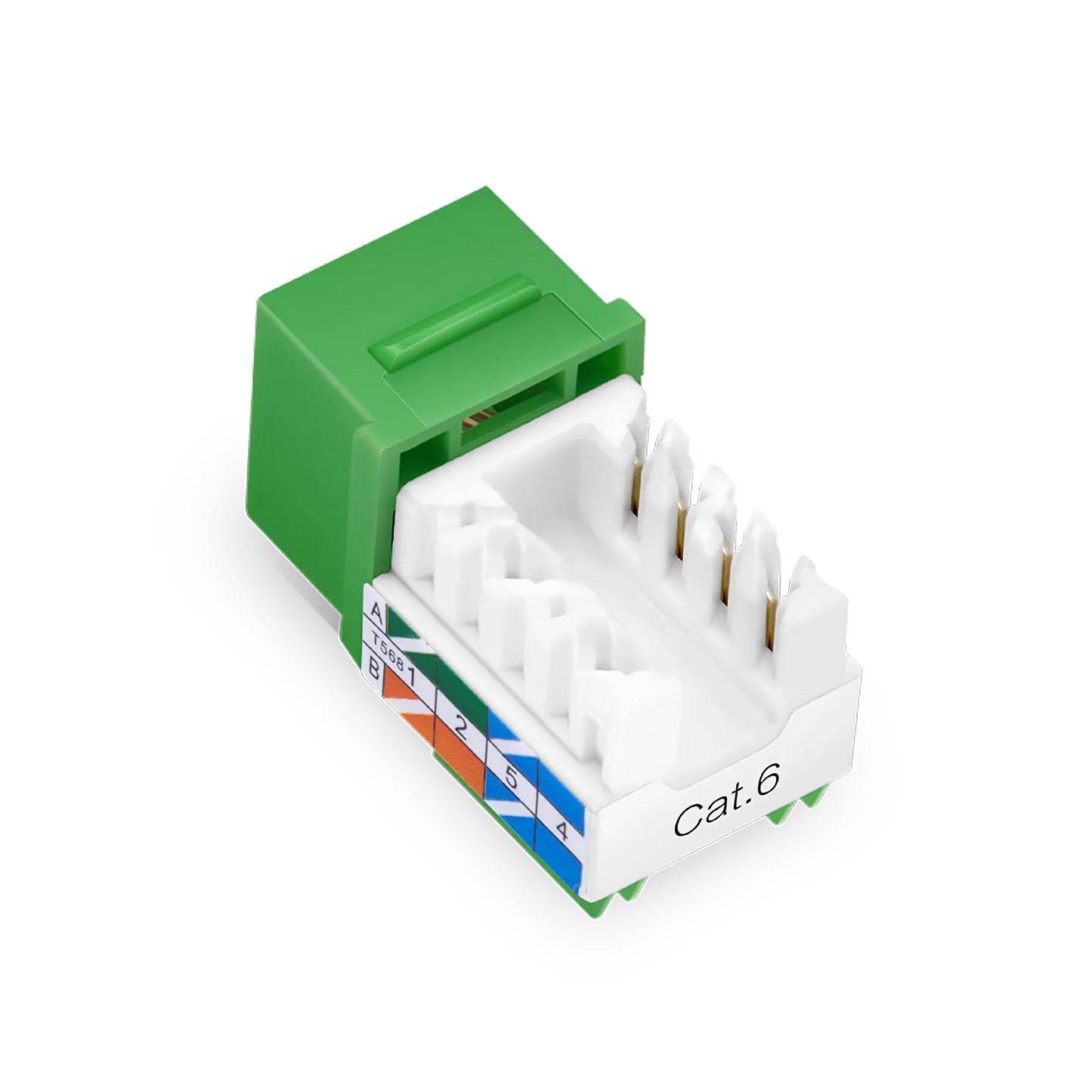 Cat6 RJ45 (8P8C) Unshielded Punch Down Keystone Jack Module, Green, 12Pcs/Pack