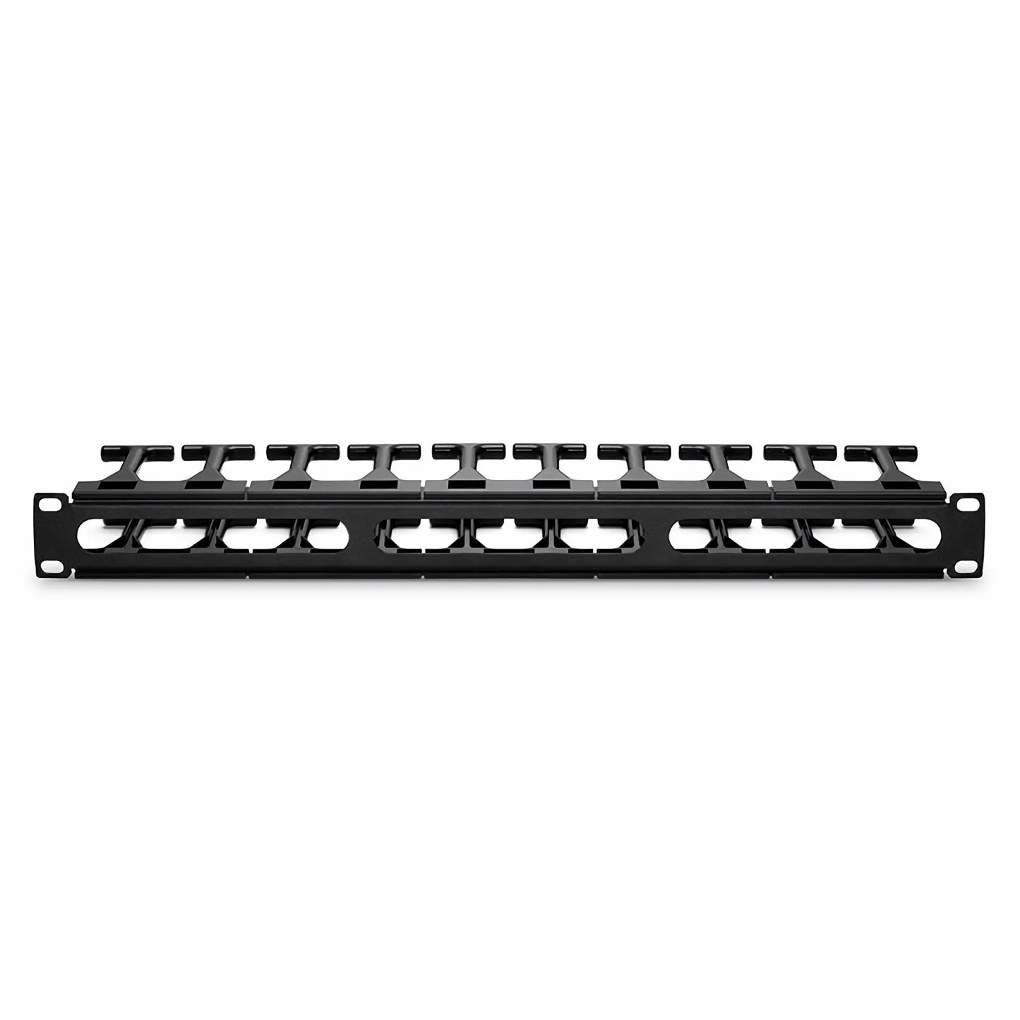 Horizontal Single Sided Steel Manager, 1RU, Finger Duct with Cover, 4.44 in. Depth