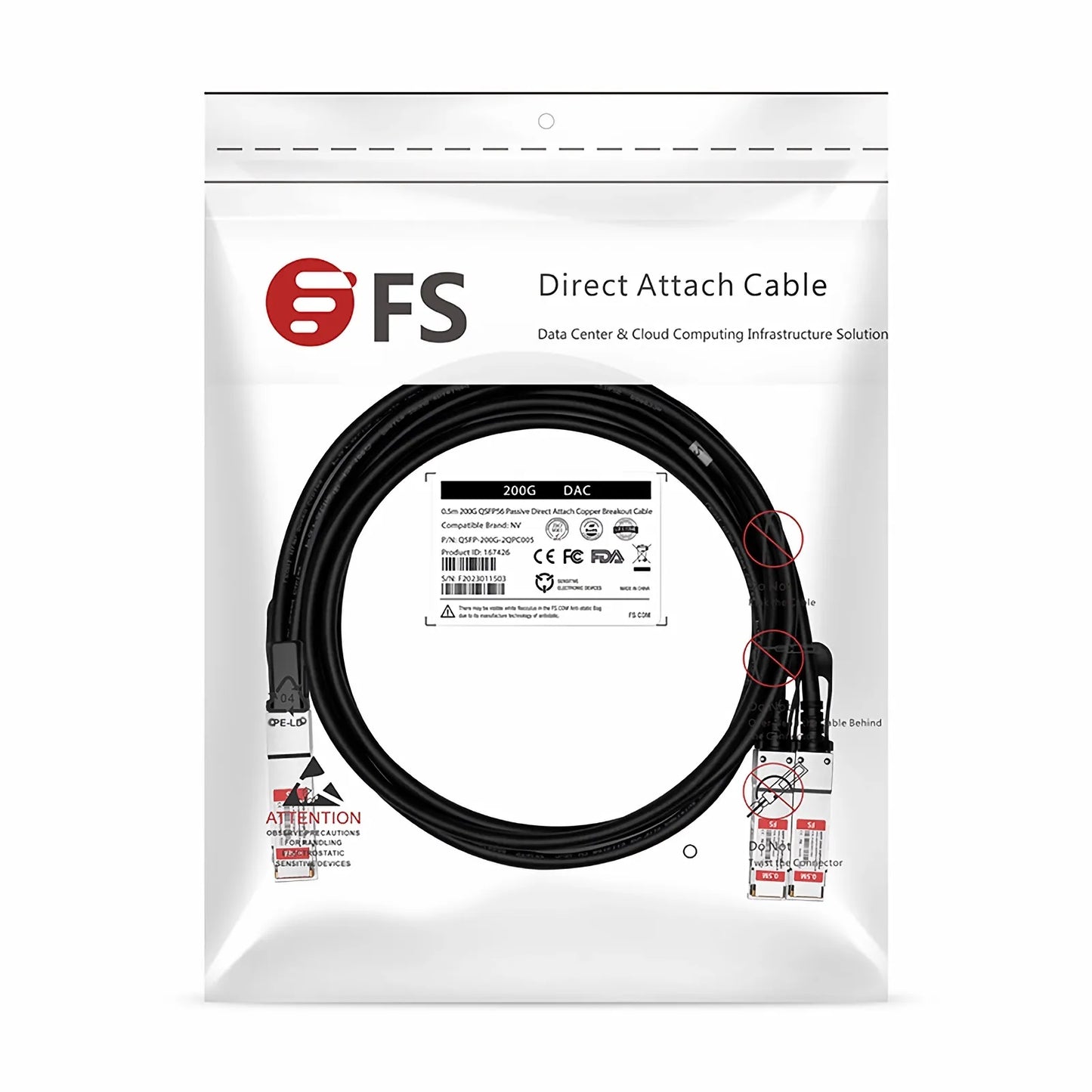 0.5m (2ft) NVIDIA/Mellanox MCP7H50-H00AR30 Compatible 200G QSFP56 4 x 50G PAM4 to 2 x 100G QSFP56 2 x 50G PAM4 InfiniBand HDR Passive Direct Attach Copper Breakout Cable for Quantum Switches and ConnectX-6 HCA