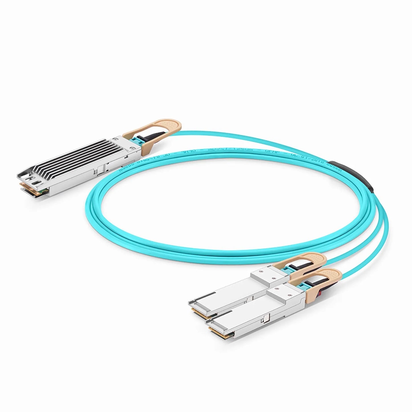 15m (49ft) Arista Networks Compatible 400G OSFP 8 x 50G PAM4 Finned Top to 2 x 200G QSFP56 4 x 50G PAM4 Active Optical Breakout Cable