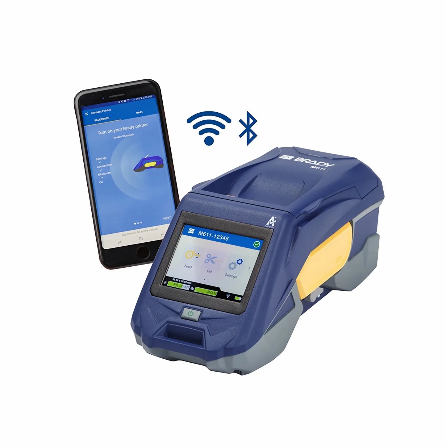 Brady M611 Bluetooth Label Printer with US-spec Power Adapter, 300dpi, Auto Cutter