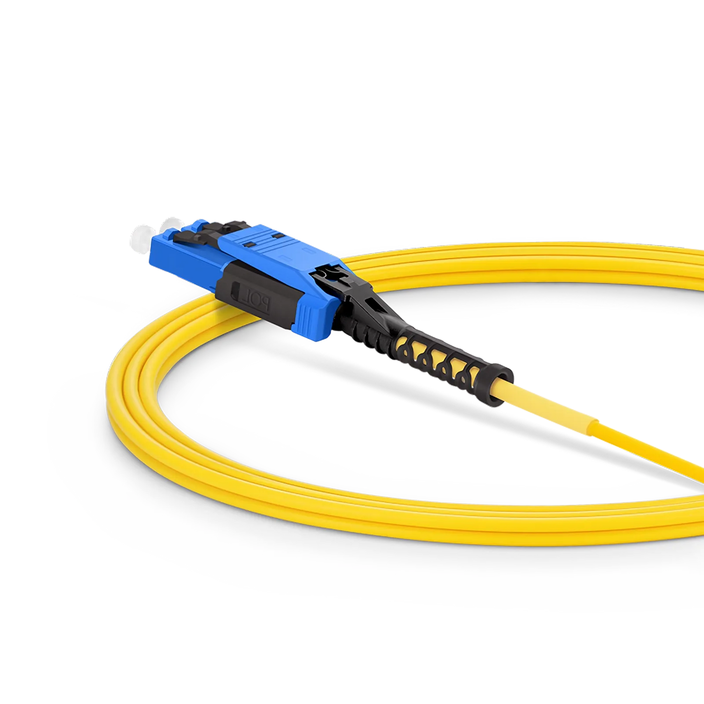 3m (10ft) Fiber Patch Cable, 2 Fibers, LC UPC Duplex to LC UPC Duplex Flat Clip with Push-Pull Boot Uniboot, Single Mode (OS2), Riser (OFNR), 2.0mm, Yellow