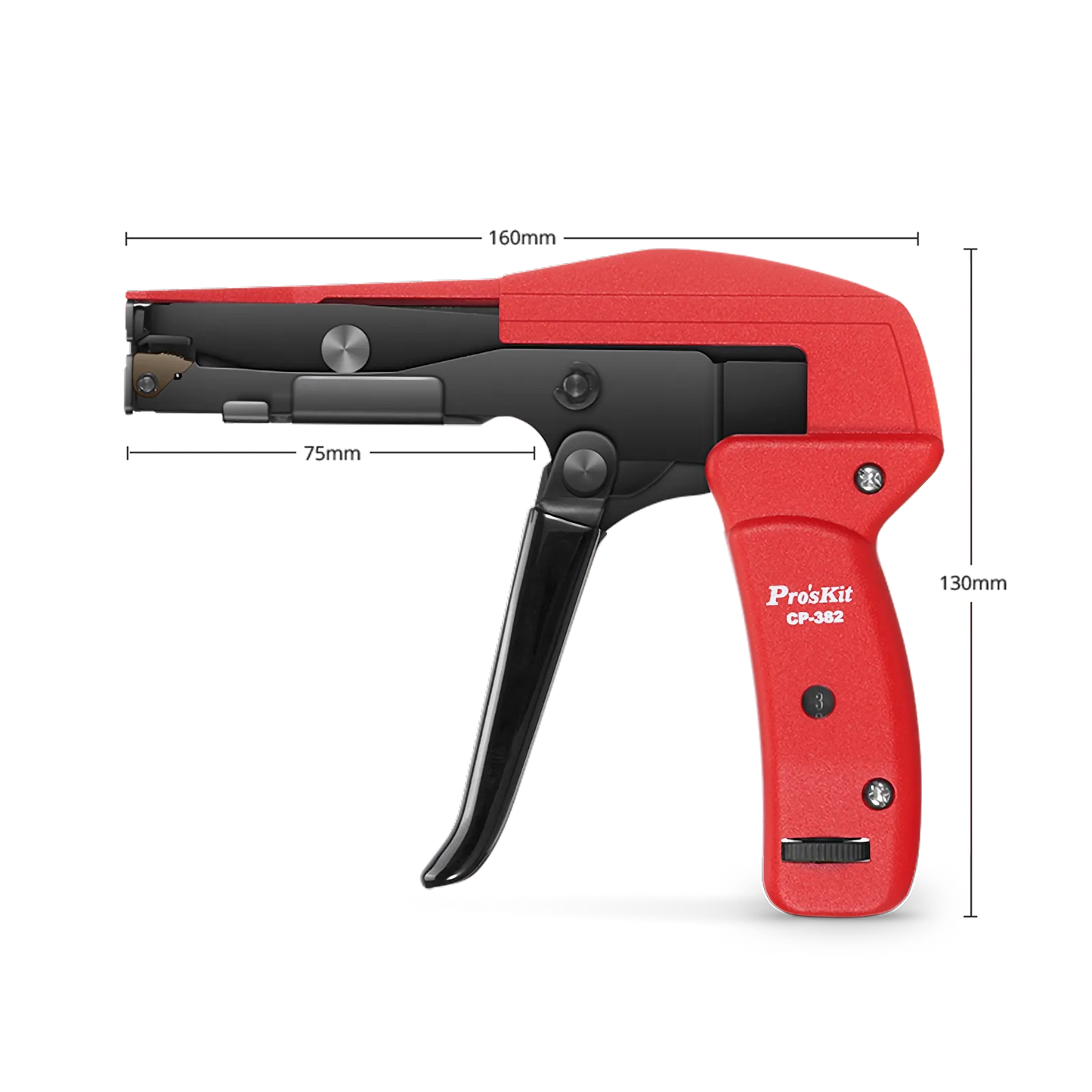 Pro'sKit® Cable Tie Gun, for Cable Tie Width From 2.2 to 4.8mm