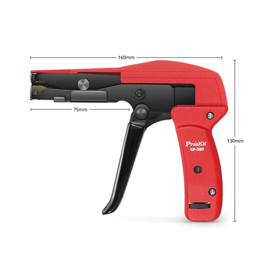 Pro'sKit® Cable Tie Gun, for Cable Tie Width From 2.2 to 4.8mm