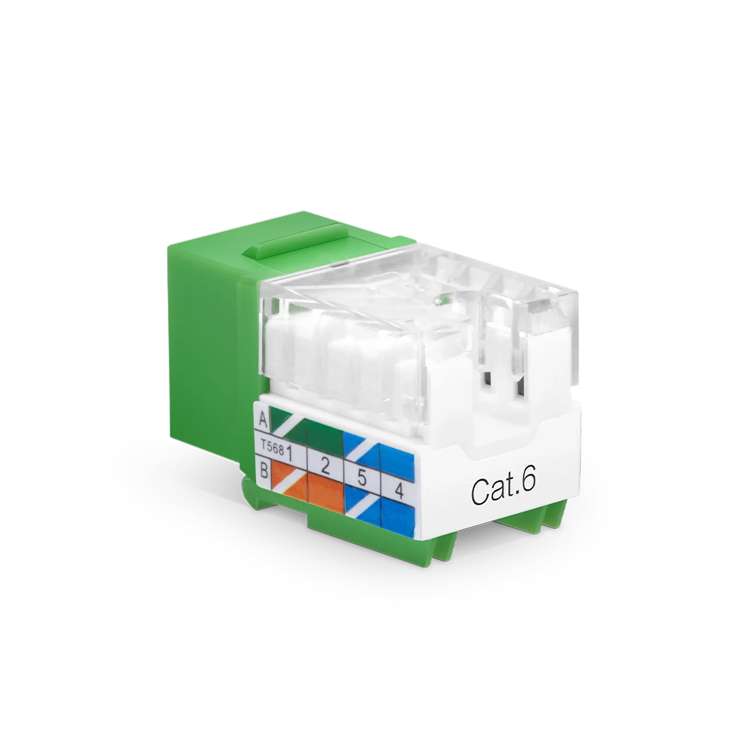 Cat6 RJ45 (8P8C) Unshielded Punch Down Keystone Jack Module, Green, 12Pcs/Pack